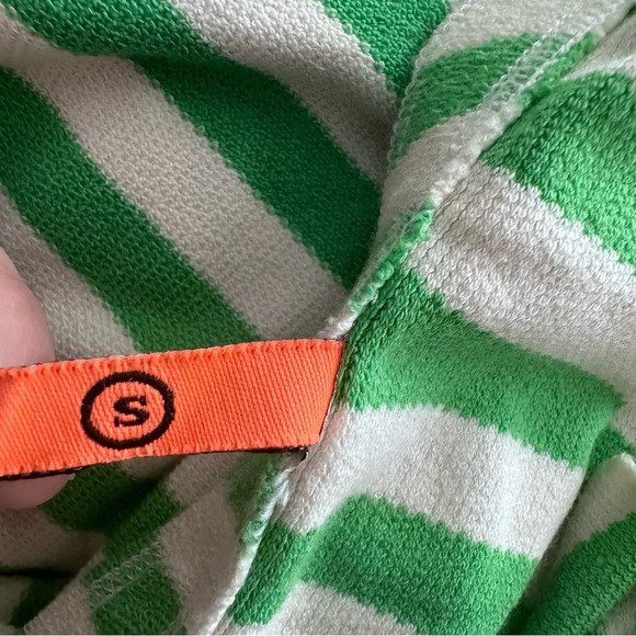 Juicy Couture Y2K green white striped asymmetrical cloth skirt Sz Small - Picture 5 of 5